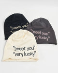 Oversized beanie with embroidered letters | ITALIVIO