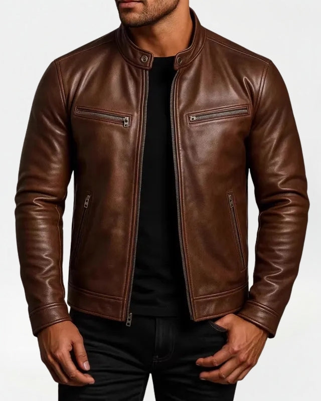 Obsidian Leather Motorcycle Jacket | ITALIVIO