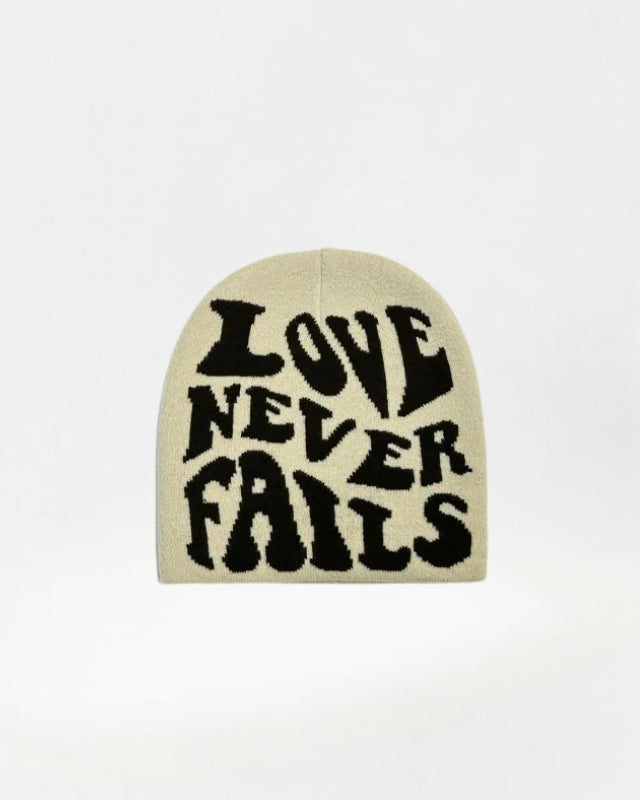 Beanie with “Love Never Fails” embroidery | ITALIVIO