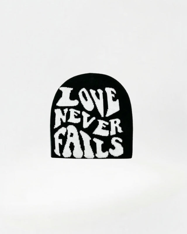 Beanie with “Love Never Fails” embroidery | ITALIVIO
