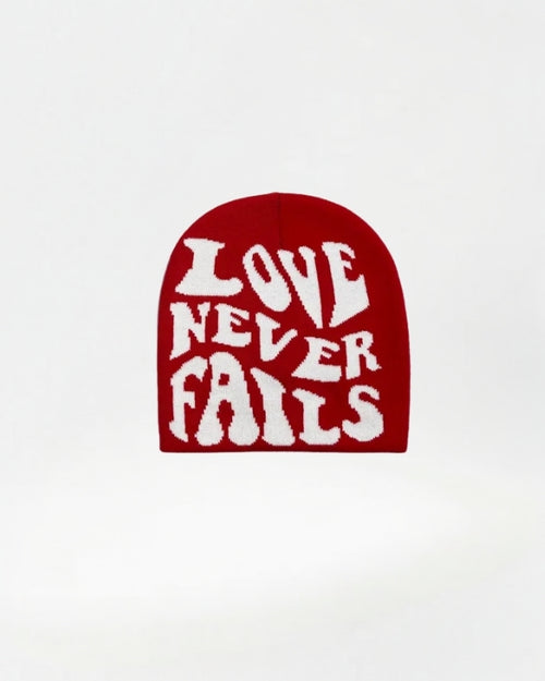 Beanie with “Love Never Fails” embroidery | ITALIVIO